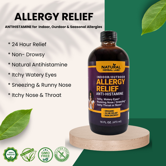 Allergy Relief (Antihistamine for Indoor/Outdoor/Seasonal Allergies) - 16oz