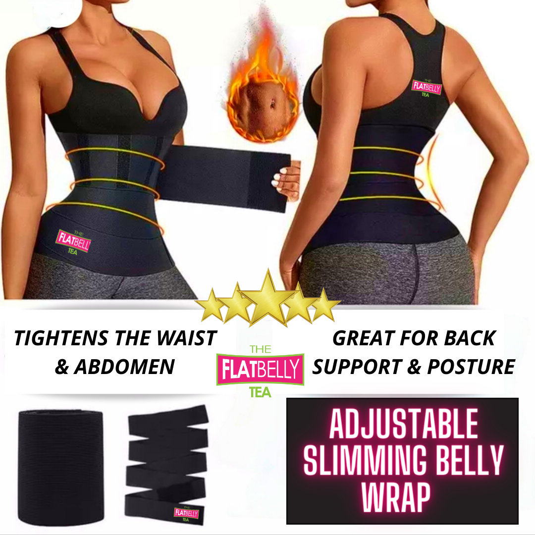 Adjustable Slimming Belly Wrap with FREE 8oz Flatbelly Tea