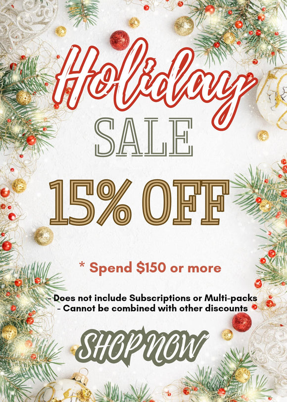 15% OFF HOLIDAY SALE!