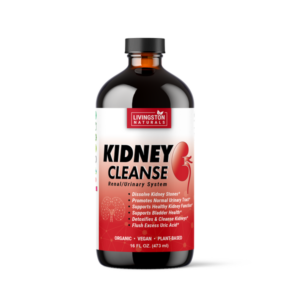 Bottle of Livingston Naturals Kidney Cleanse on a white background