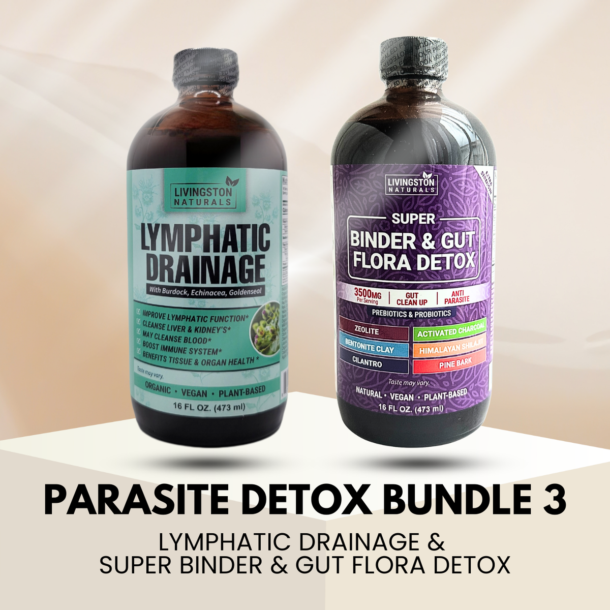 PARASITES DETOX BUNDLE 3: LYMPHATIC DRAINAGE & SUPER BINDER & GUT FLOR ...