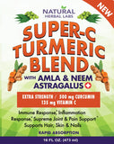 The Super-C Turmeric with Amla, Neem & Astragalus: 16oz (*Extra Strength: 500mg Curcumin; 135mg Vitamin C)
